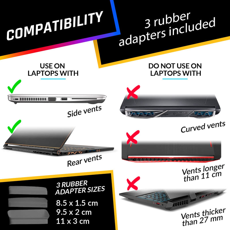 KLIM Tempest Laptop Cooler with Vacuum Fan - New - Gaming Laptop Fan with Display - Temperature Detection + Automatic/Manual Mode - 4000 RPM - Portable - Compatible with Laptop Cooling Pads | Automatic Temperature Detection, Thirteen Speed Levels, Acce...
