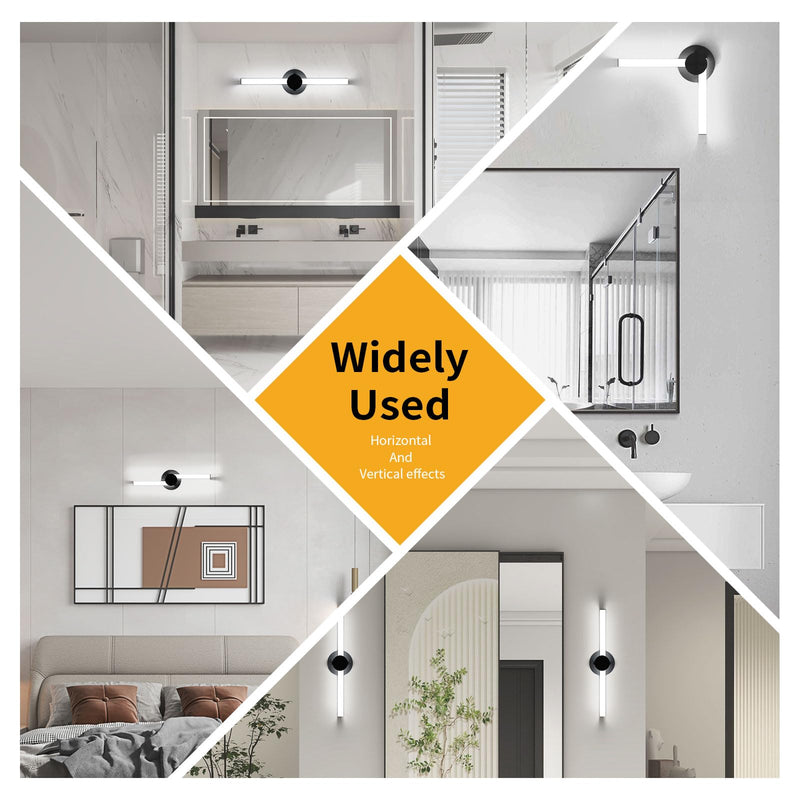 Wall Light Fixture, LED Bathroom Vanity Light Fixtures, Matte Black Modern Dimmable Wall Sconces Lamp for Powder Room, Hallway, Bathroom, Laundry Room, 20inch Cool White 5700K- ETL CERT 20 inch-1pack