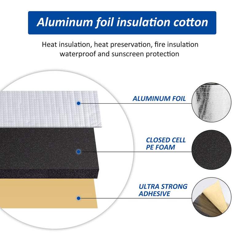 Car Heat Sound Deadening Insulation Mat, - 394 Mil 10.8 Sqft Automobile Sound Deadening & Heat Insulation Material for Auto Hood Engine Roof Door and Trunk,40 Inch x 40 Inch, Aluminum Foil Finish 40 x 40"(10.8sqft)
