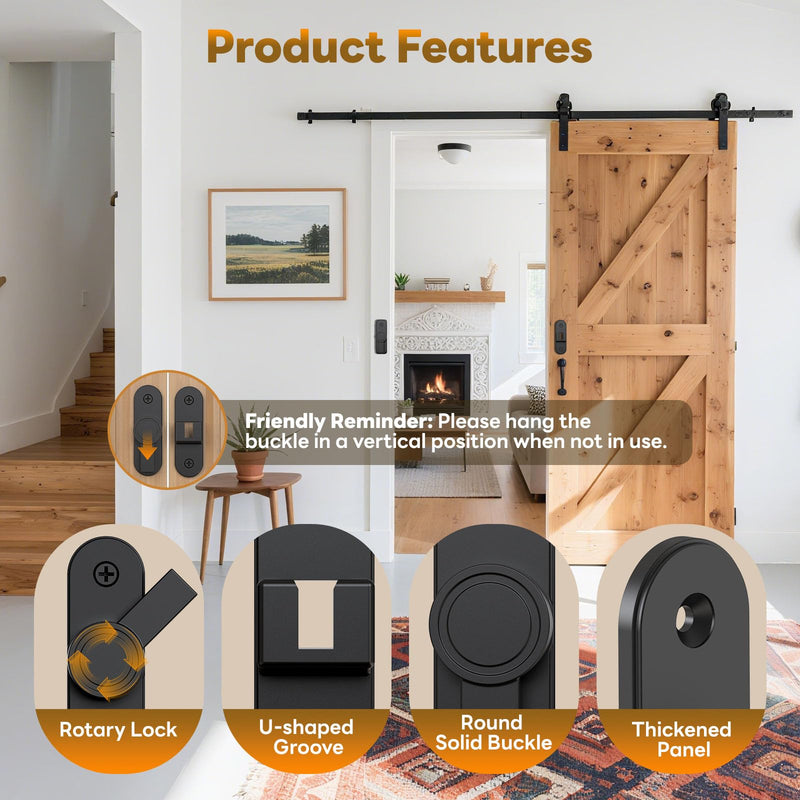 Barn Door Locks, 90/180 Degree Right Angle Flip Gate Latch Fit for Bedroom, Garden, Cabinet - Sturdy and Secure Sliding Barn Door Lock (Black-4 Pcs) Black-4 Pcs