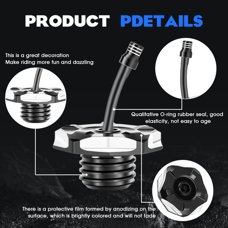 Dirt Bike Gas Fuel Tank Cap Cover with Vent Hose CNC for CRF 110 125F CRF110 CRF125F CRF125FB Big Wheel 2019-2024 Black CRF110 CRF125F/FB