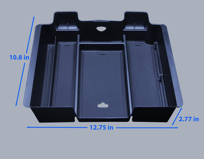 Center Console Armrest Box Organizer Tray for 2019-2022 Chevy Silverado/GMC Sierra 1500 and 2020-2023 Silverado/Sierra 2500/3500 HD Accessories (Full Console w/Bucket Seats ONLY) Black Trim