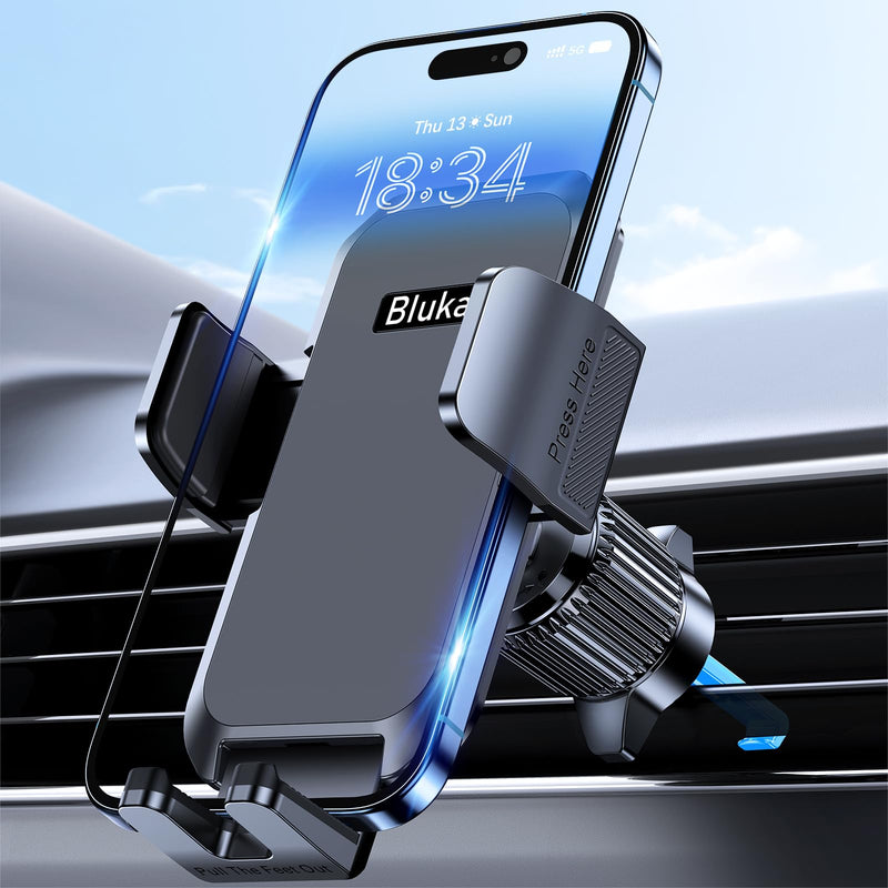 Car Phone Holder Mount, [2024 Upgraded Strong Suction] Adjustable Cell Phone Car Mount for Car Dashboard/Windscreen, 360° Rotation, One Button Release for iPhone Android Smartphone Air Vent Phone Mount