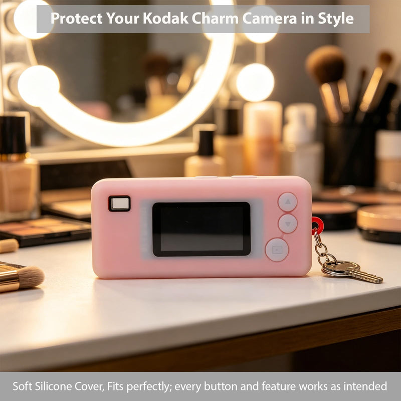 Case for Kodak Charmera Keychain Digital Camera, Soft Silicone Protective Case with Screen Protector and Wrist Strap Accessories for Kodak Blind Box Mini Camera, Anti-Scratch - Transparent