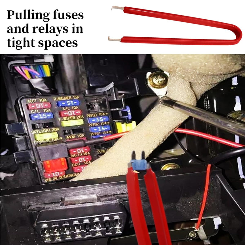 Relay Puller Pliers, Fuse Puller Pliers, 4-Pack Automotive Relay Fuse Puller Tool, FMM Fuses Puller Tool, Vehicles Battery Terminal Remover