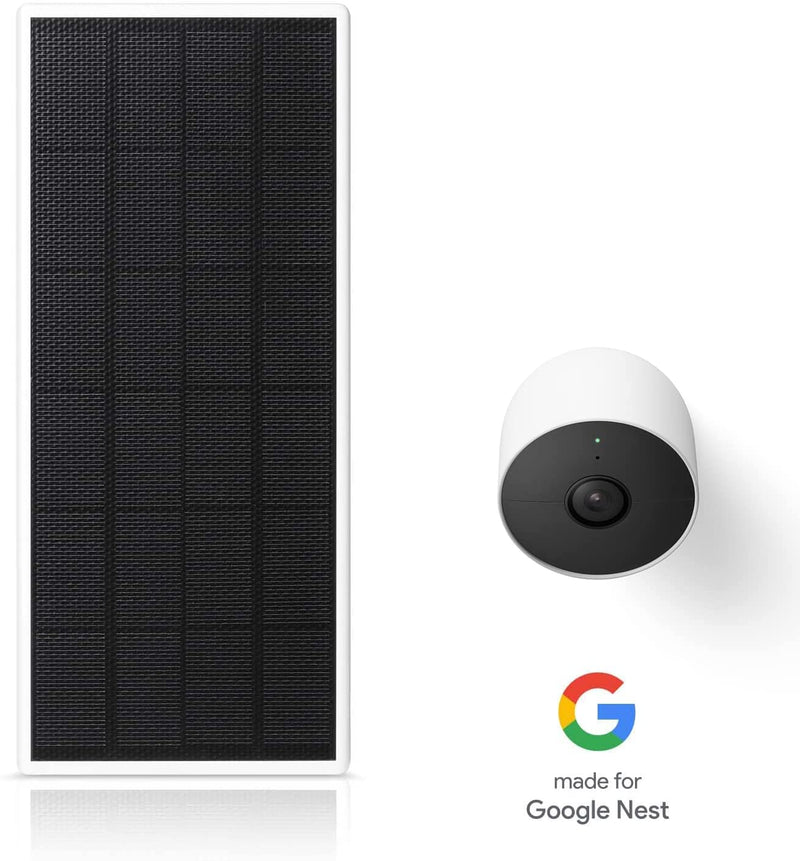 Wasserstein Solar Panel for Google Nest Cam Outdoor or Indoor, Battery - 2.5W Solar Power - Made for Google Nest 1 Pack