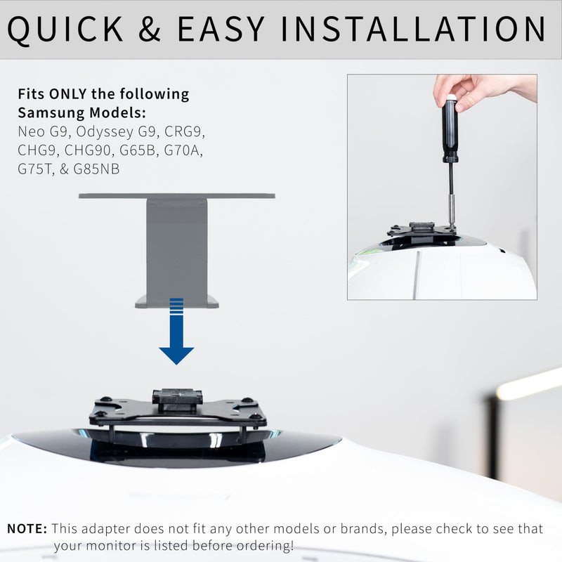 VIVO VESA Adapter Plate Bracket Designed for Samsung Neo G9, G65B, G70A, G75T, G85NB, CRG9, CHG9, CHG90, and Odyssey G9 Monitors, VESA 100x100, Mount-SG9