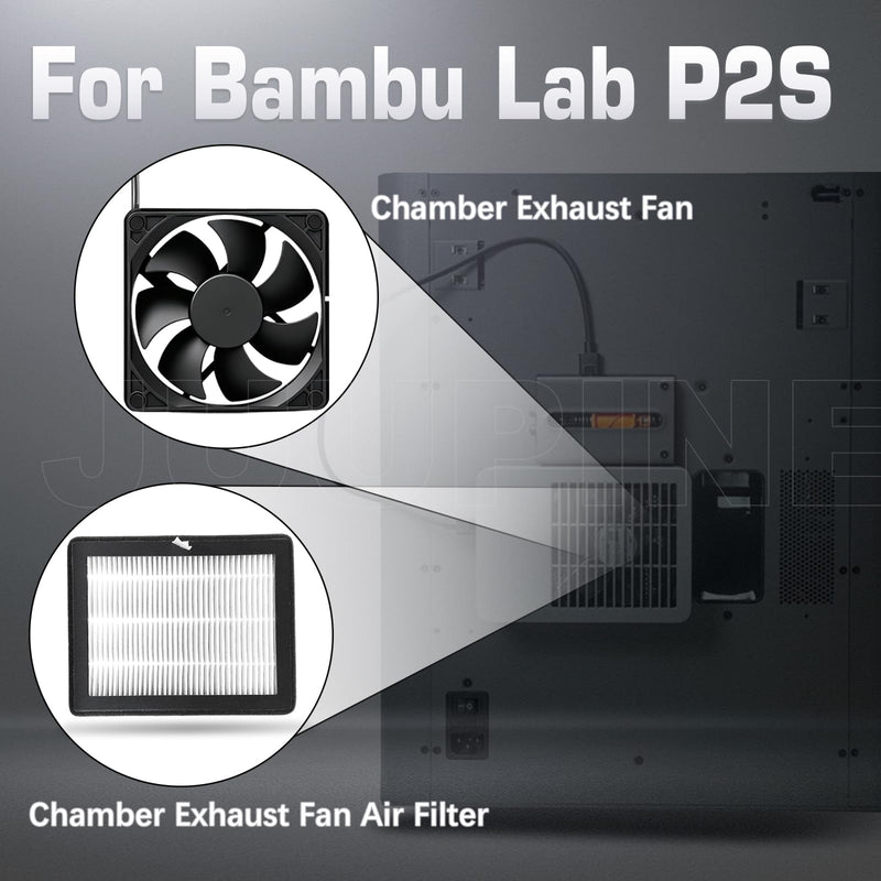 Original Bamboo P2S External Exhaust Fan + Replacement HEPA+Activated Carbon P2S Filter –P2S External Exhaust Fan kit Smart Auto Mode, Reduces UFPs, VOCs & Odors Upgrade P2S Air Filter System