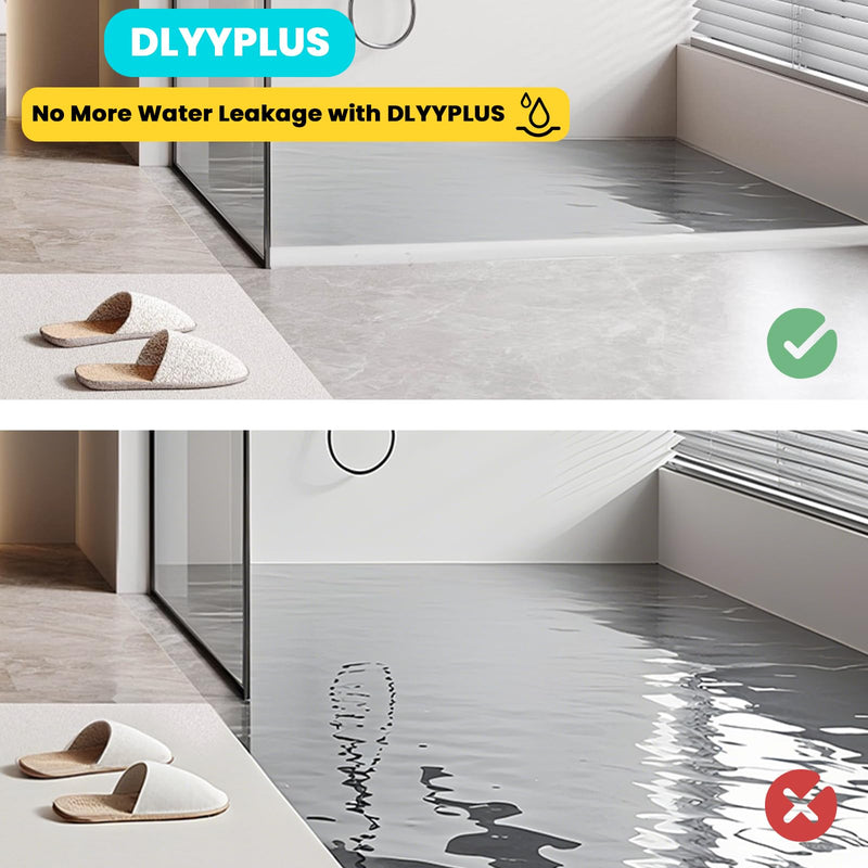 67" Collapsible Shower Threshold Water Dam Shower Barrier Keeps Water Inside Threshold Dry and Wet Separation Retention System Suitable for Bathroom Kitchen Sink Bathtub 67" Transparent