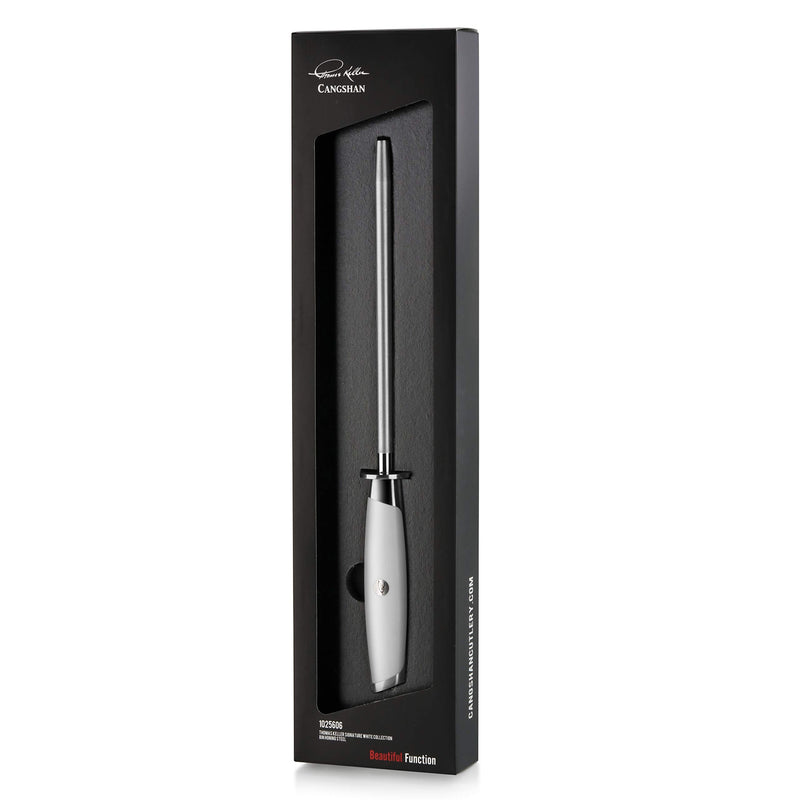 Cangshan Thomas Keller Signature Collection, Diamond Coated 8-Inch Honing Steel, White