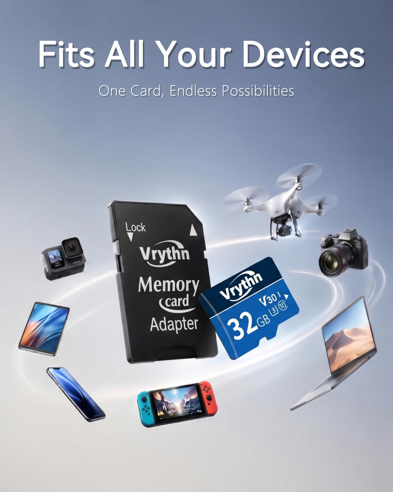32GB Micro SDHC Card with SD Adapter, A1 Micro SD Card up to 100 MB/s for Android Smartphones and Tablets, UHS-I, Class 10, U3, Black 32G Blue