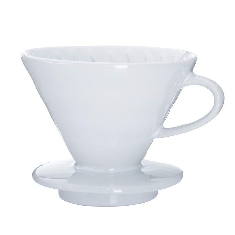 Pour Over Coffee Dripper - Ceramic Slow Brewing Accessories for Home, Cafe, Restaurants - Easy Manual Brew Maker Gift - Extra Small - White, 1 Cup