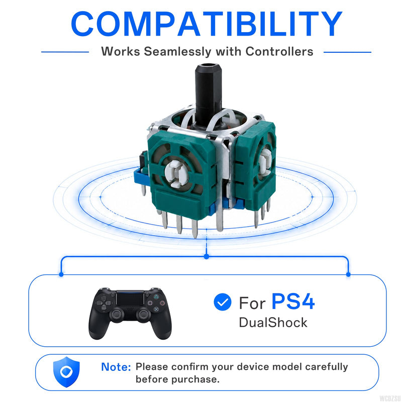 WCDZSU 6 Pcs 3D Analog Joystick Replacement for DualShock PS4 Controller | Stick Sensor Module High Precision Anti Stick Drift Joystick Replacement for PlayStation 4 with Repair Tool Kit