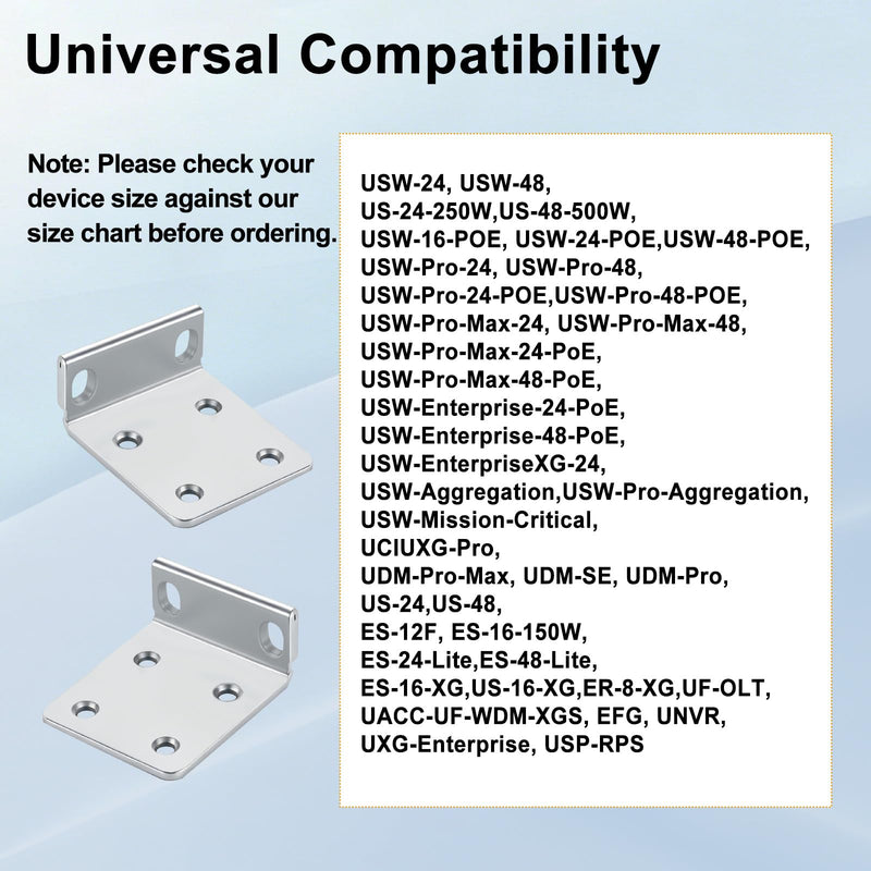 Rack Mount Kit for Ubiquiti Switch | 1U Rack Ears for Ubiquiti 16/24/48 Series Switches, Cabinets Accessories