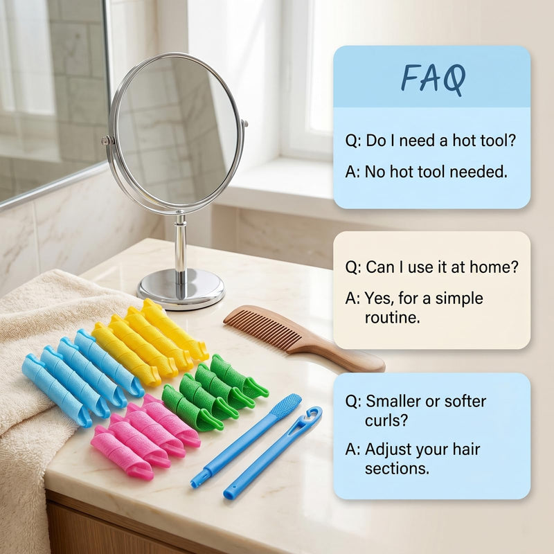 Spiral Hair Rollers, 17 Heatless Mesh Curlers With 2-Piece Styling Hook | Flexible Sleeves In 4 Colours, Connectable Tool Feeds Strands Through, Across Hair Lengths And Textures, Home Or Travel 2 Pack