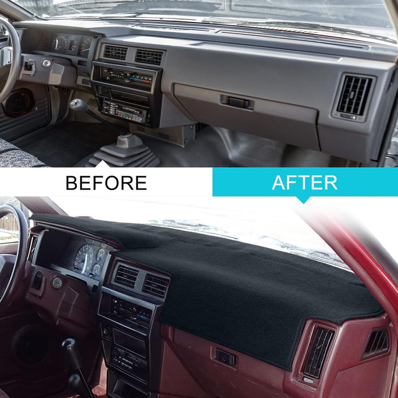 Dashboard Cover Dash Cover Mat Pad Custom Fit for Nissan Pathfinder D21 Hardbody Pickup Truck 1986 1987 1988 1989 1990 1991 1992 1993 (Black) Black