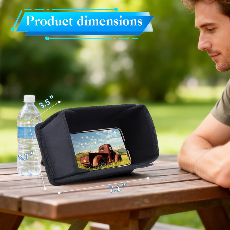 Sun Hood Sunshade for Phone,Universal Foldable Sun Glare Shield Hood,Black | Cell Phone Sunshade Cover Protects from Sunlight and Glare,Outdoor Travel Accessories Black