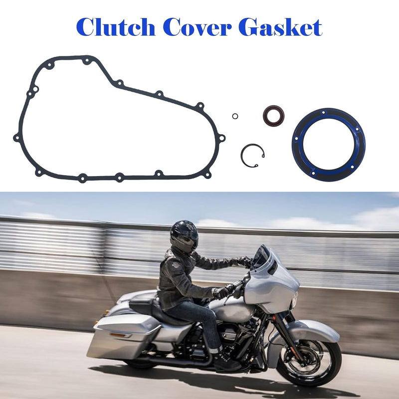 Primary Gasket Kit with Seal O-Ring Compatible for Harley Davidson Electra Glide Road Glide Touring Road King Ultra Limited Dresser Bagger 2007-2016, Clutch Complete Primary Cover Gasket