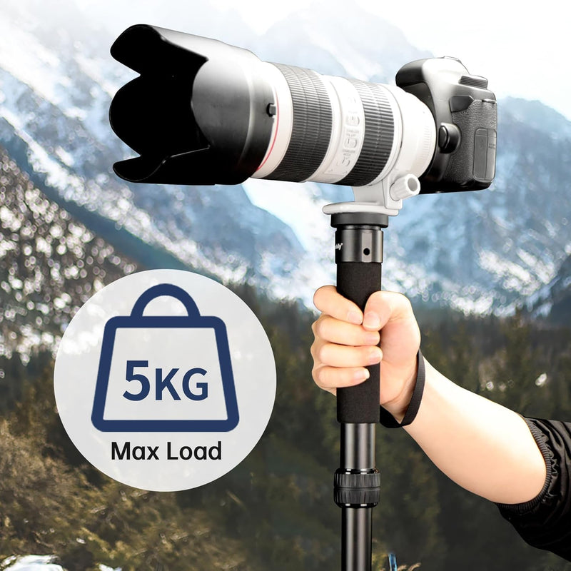 A-888 Camera Monopod, Length 32cm - 156cm, Aluminum Monopods for Cameras 7 Sections, Compact Travel Portable Selfie Stick for DSLR Smartphone Concert Festival