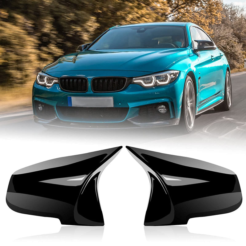 Door Mirror Covers,Glossy Black Replacement Rearview Side Mirror Covers Caps Rearview Replacement for BMW F20 F22 F23 F30 F31 F32 F33 F36 F87 M2 X1 E84 Glossy Black