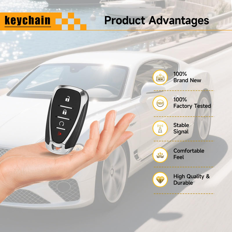 2 Pcs Key Fob Replacement Fits for Chevy Blazer Traverse Trailblazer 2021 2022 2023 2024 Bolt EUV/EV 2022-2024 Smart Proximity Car Keyless Entry Remote Control Remote HYQ4ES 433Mhz 46