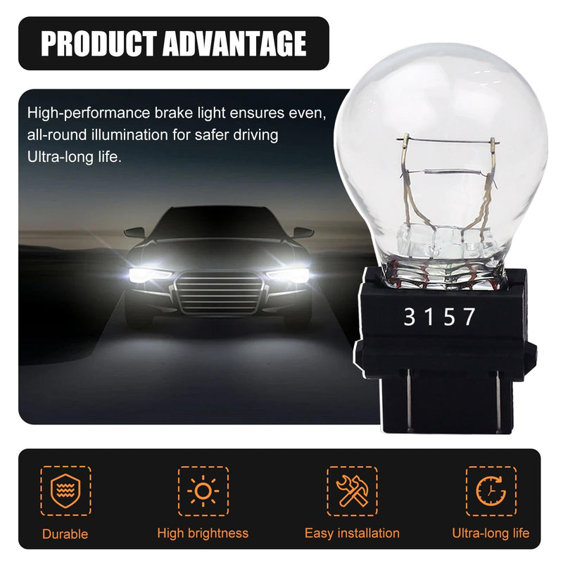 3157 3457 Bulbs (12V 27/7W, 3000K Amber) - Pack of 2 - Replacement Tail Light, Brake Light, Turn Signal Bulbs for Jeep Grand Cherokee, Wrangler, Commander, Compass, Journey, Dodge Primus, Edge 2 Pack