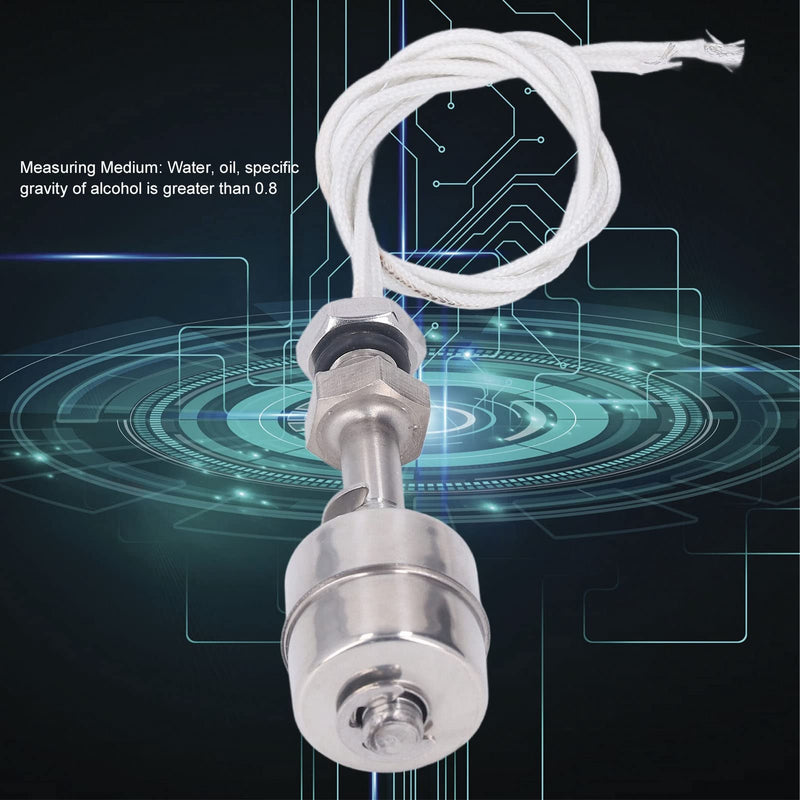 Kadimendium Liquid Level Float Switch ，10mm Stroke Stainless Steel Liquid Water Oil Level Switch Sensor 0‑220V 65mm L Water Level Float Sensor