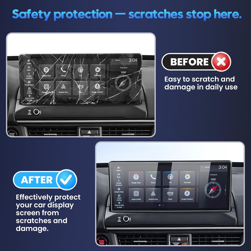Karltys 2PCS Screen Protector for 2026 2027 Honda Pilot Sport/EX‑L/Touring/TrailSport/Elite/Touring Blackout/Black Edition, 12.3-inch 9H Tempered Glass HD Navigation Screen Cover for Honda Pilot Touchscreen Film [Anti-Glare & No Fingerprint]