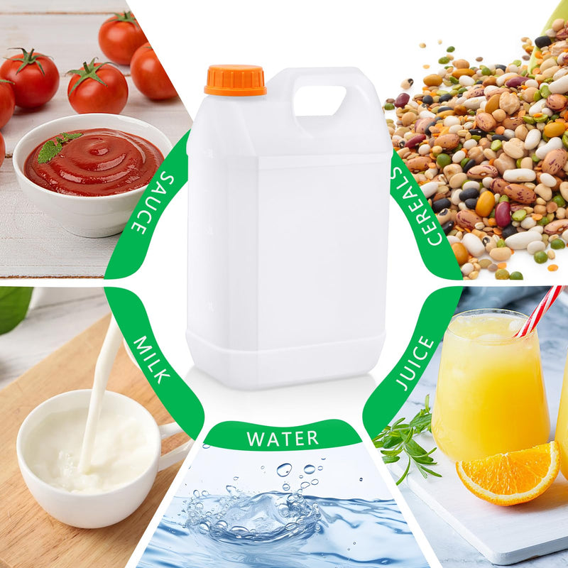 3 Pcs 1 Gallon Plastic Jugs, Gallon Water Jug for Water Storage Containers 1 Gallon Jug For Water Sauces Soaps Detergents Liquids Cleaning Solutions, Ideal for Home, Camping, and Outdoor Activities