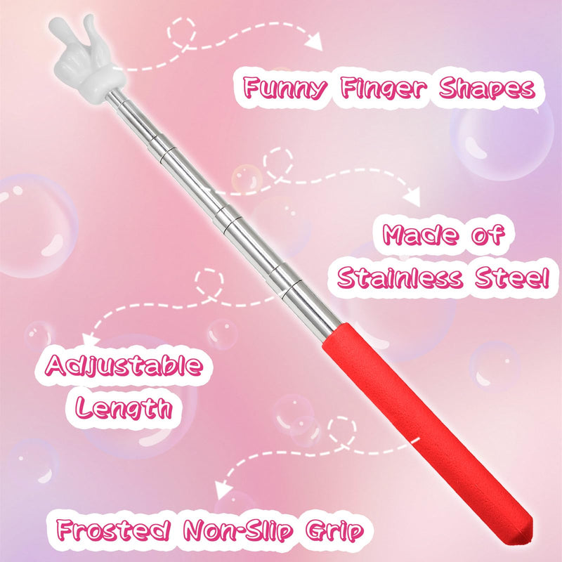 7 Pack Telescopic Teachers Pointer, Retractable Finger Pointer Sticks for Classroom, Stainless Steel Finger Stick for Lectures, Presentations (7 Colors Each 1)