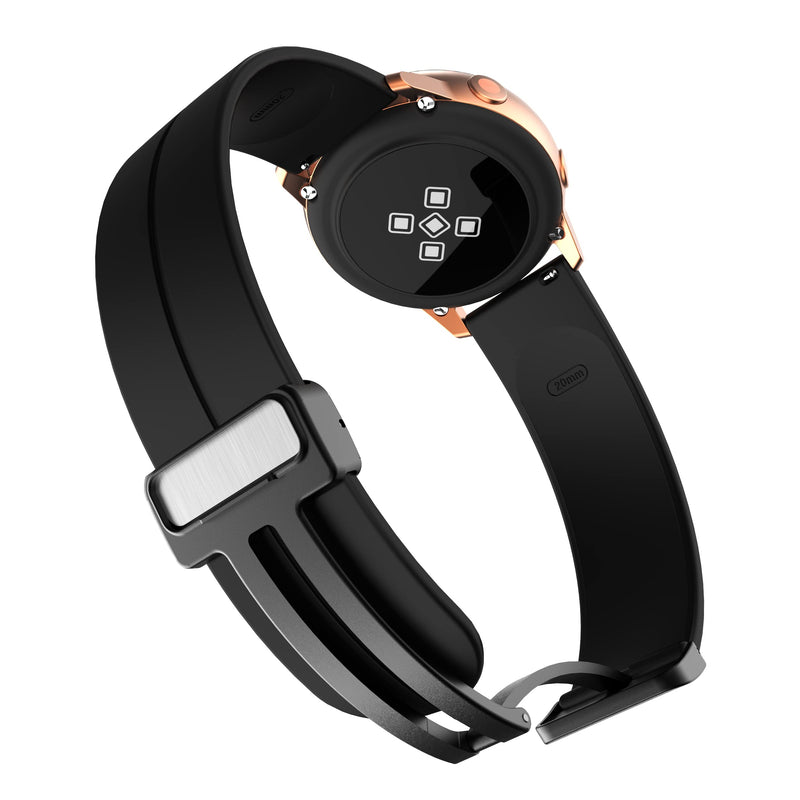 Lamshaw Compatible for WITHit Giga Smartwatch Bands, Soft Silicone Sport Wristband Replacement Straps Compatible for WITHit Giga, Deca Smartwatch Black 22mm size band