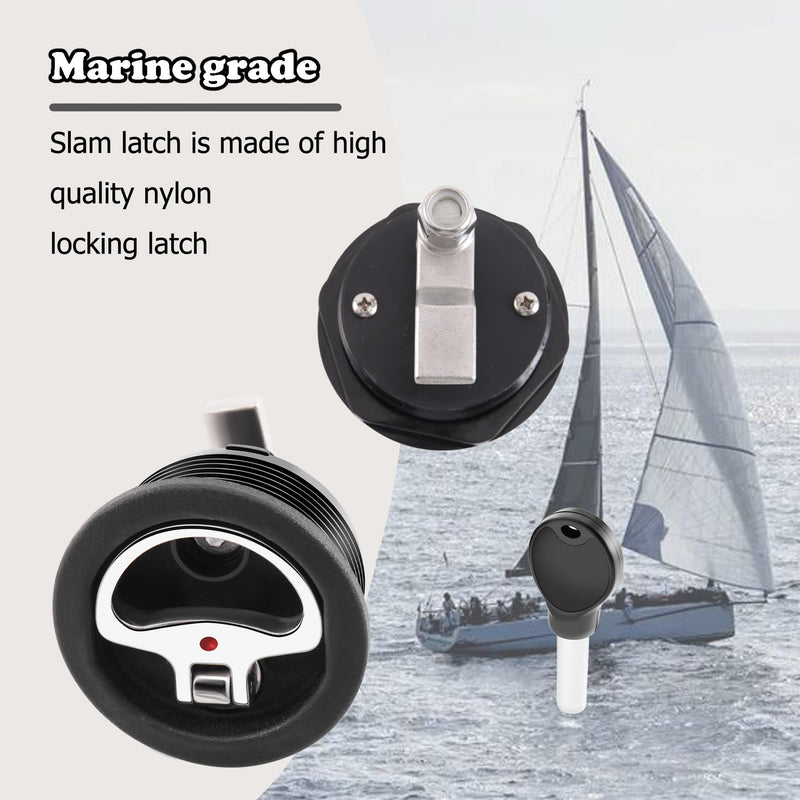 Boat Cam Latch Fits 2-1/2" Hole Mount Latch,Marine Grade O-Handle Latch, Non-Locking Latch,Flush Mount Latch Locking Latch