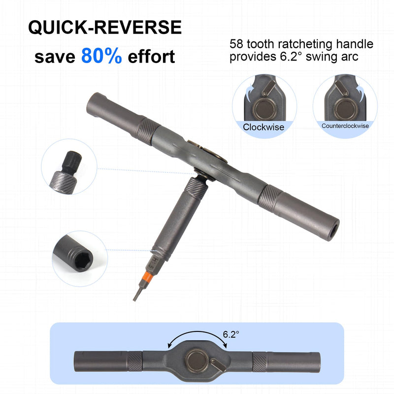  [AUSTRALIA] - 42 in 1 Magnetic Screwdriver Set, DIY Ratchet Screwdriver Set, Multi Bit Screw Driver Set Kit with Case, Handle Detachable, Portable Repair Tool for Electronics, Glasses, Bicycles & Home Repair 42 in1