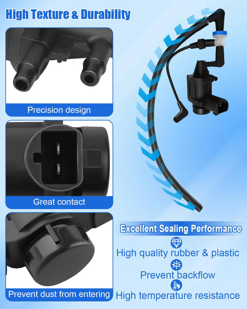 7L1Z-9H465-B 4x4 Vacuum Solenoid Purge Valve and BL34-7A788-AA Auto-Locking Hub Vacuum Line Tube Check Valve Combo Kit, Fits for Ford F150 2011-2014 Lincoln Mark LT 2012-2014