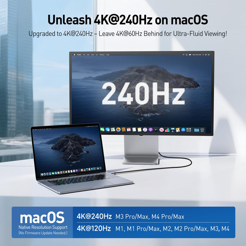 Cable Matters 48Gbps 8K Unidirectional USB C to HDMI 2.1 Cable for macOS, Windows - 6ft, Supports 4K@240Hz / 8K@60Hz with HDR, Thunderbolt 4 to HDMI 2.1 Cable, No Firmware Update Needed 6 Feet