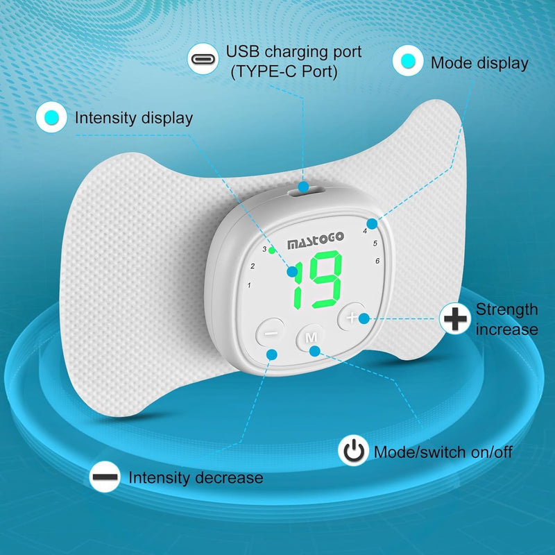 Wireless TENS Unit - 6 Mode 19 Intensity with Screen Display Portable TENS Device - TENS Unit Muscle Stimulator for Back, Sciatica, Shoulder Pain Relief
