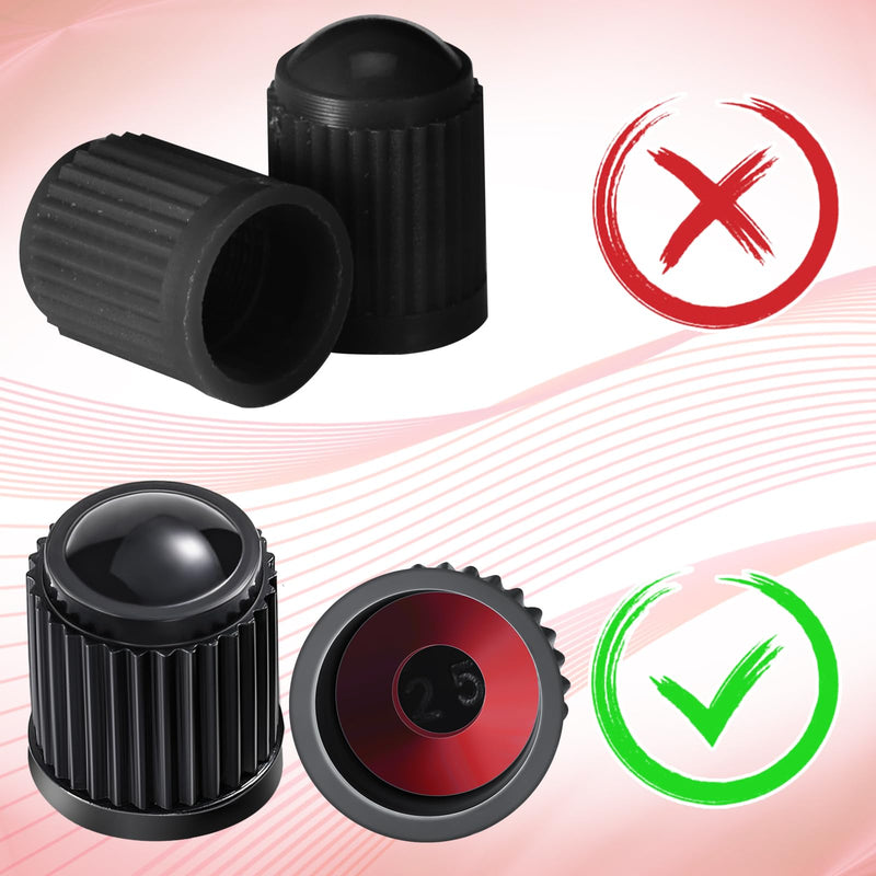 Outus 20 Pcs Tire Valve Stem Caps Car Tire Caps Plastic Universal Black Valve Stem Covers for Bike Bicycle Cars SUV Trucks Motorcycles