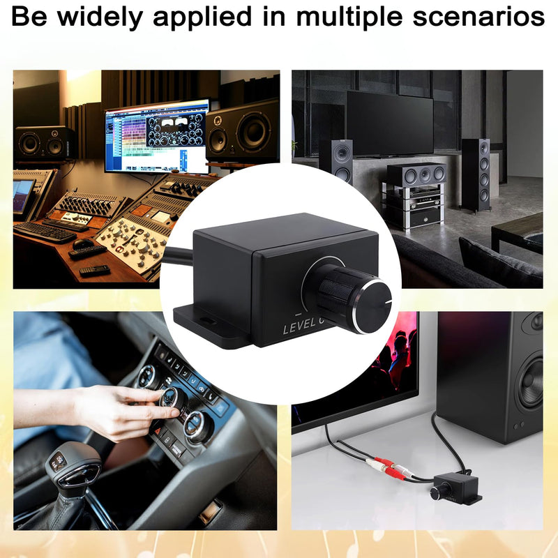Universal RCA Car Amplifier Level Controller,RCA Audio Adjuster Level Audio Bass Control Knob,Suitable for Cars,Motorcycles,Speakers and Home Theaters