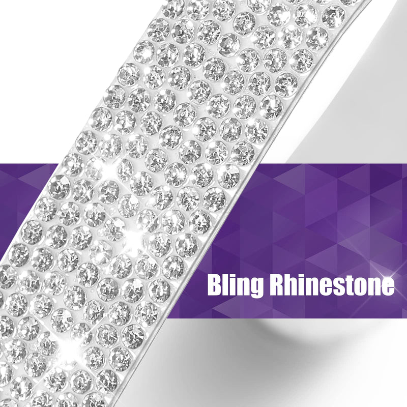 Frienda 10 Pieces Bling Car Accessories for Women Bling Car Door Handle Protector Door Handle Covers for Car Rhinestone Car Bowl Protector Accessories Women Stickers(Silver) Silver