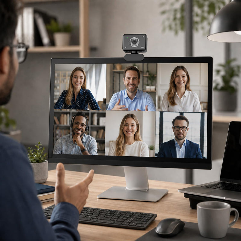 Webcam for PC, 1080P Full HD USB Webcam with Privacy Cover & Built-in Microphone, Plug and Play Computer Web Camera for Video Conference Online Class Live Streaming Video Calling (1080P)