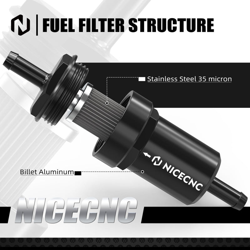NICECNC Motorcycle Fuel Strainer, 35 Micron, Compatible with KTM 150-500 EXC, EXC-F, SX-F, XC, XC-W, Husqvarna 701 Enduro, FC, FE, FX, TE, TX Series, Modern Style