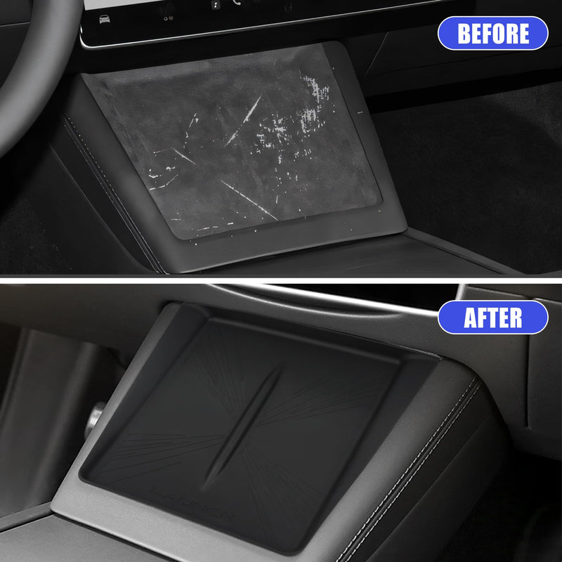 frani Center Console Silicone Mat Designed for Tesla Model Y Juniper Refresh,Non-Slip Design Tesla Model Y Accessories 2025 2026 Black Model Y Juniper 2025-2026
