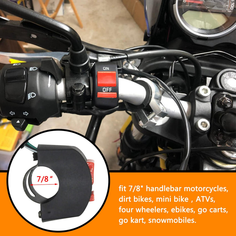 22mm 7/8 Throttle Handle Grips Cable Clamp On Off Switch for Coleman CT100U CT200U Baja Doodlebug Db30 Mb165 Mb200 50cc 90cc 110cc 125cc SSR Coolster Apollo CRF50 Pit Dirt Bike BLACK