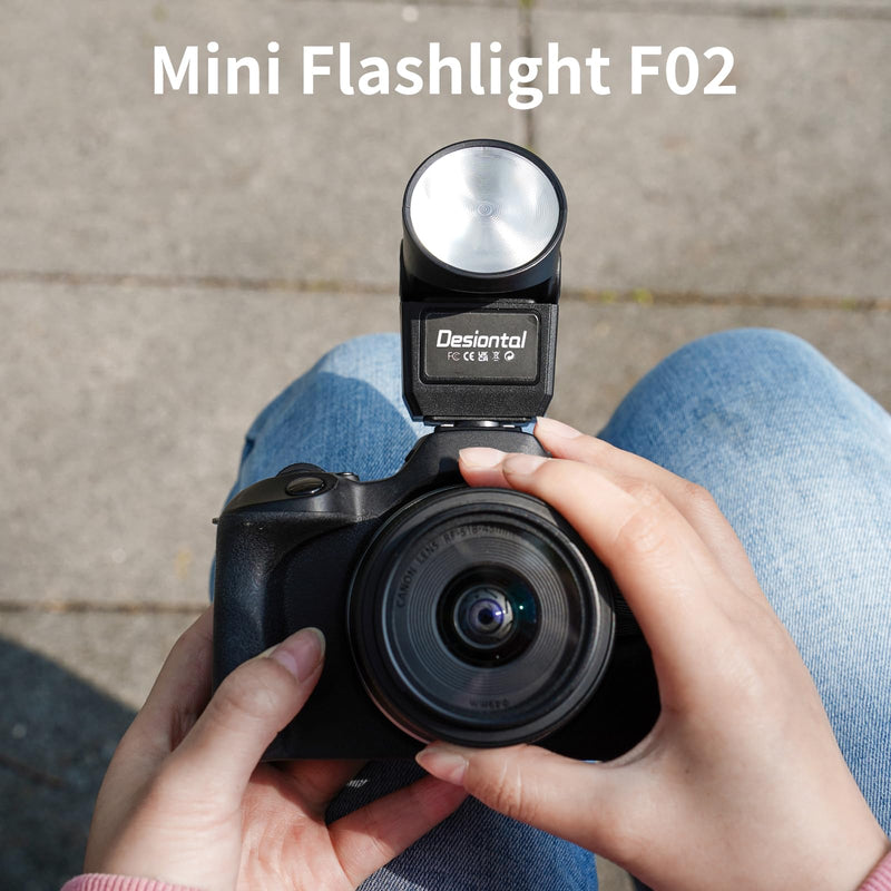 F02 Mini Camera Flash for Canon Nikon Sony Fujifilm and Other SLR Digital Cameras and Digital Cameras with Single Contact Hot Shoe