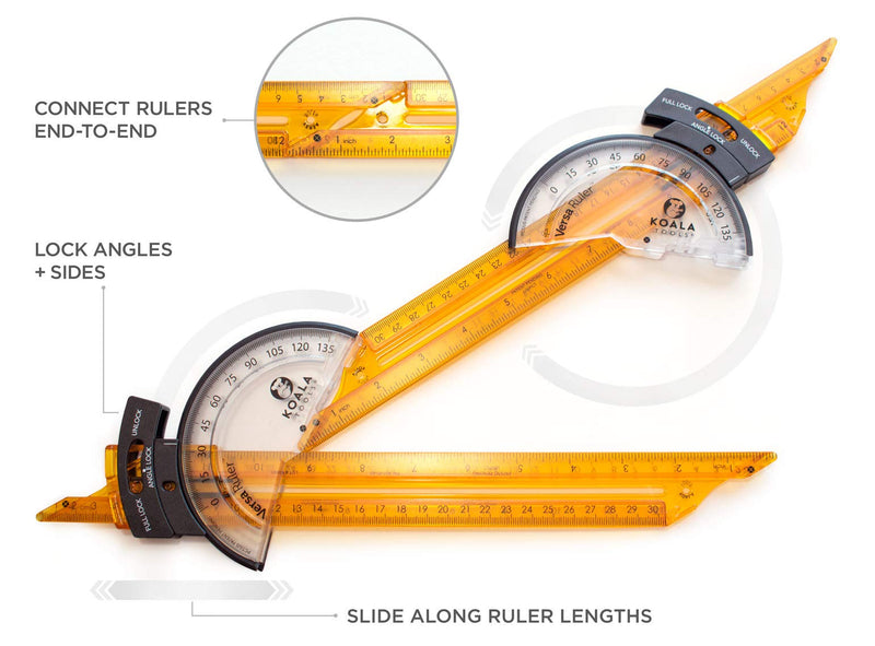 Versa Ruler Multi-sided Ruler and Shape-making Tool (4-pack)