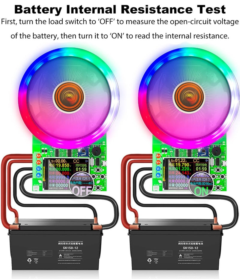 Eyes.sys Electronic Load Tester, USB Load Tester, 180W 200V 20A Battery Capacity Tester Constant Current & Constant Voltage, 4 Modes, Intelligent Discharge Resistance Power Tester