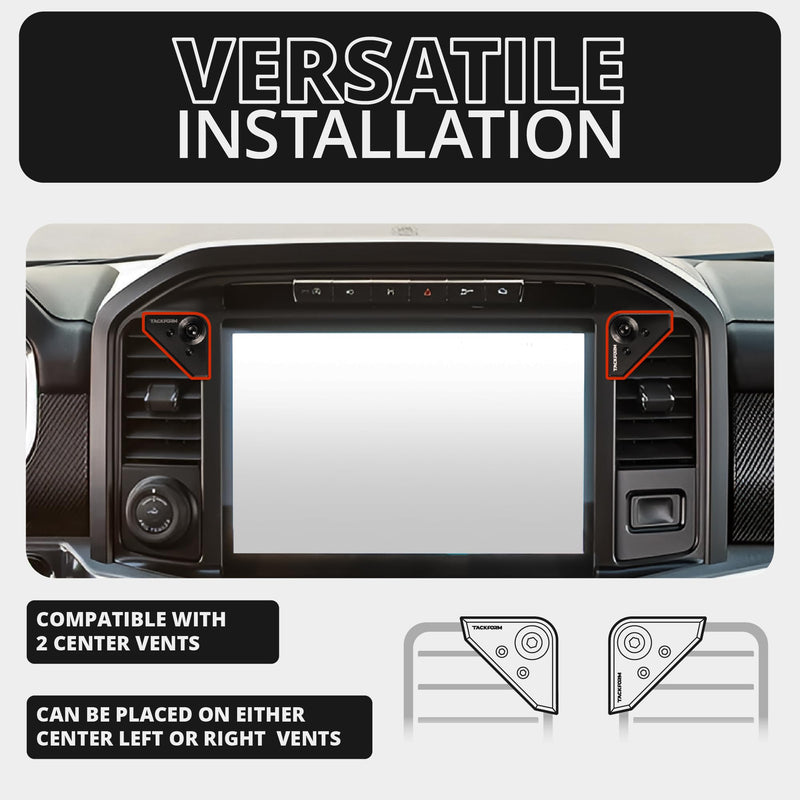 Tackform Link Vent Mount Universal Phone Holder - Compatible with 2021-2025 Ford F150 & Raptor, 2023-2025 Ford Super Duty | Aluminum | Zero Slip, Anti-Scratch | 2" Arm | Blue