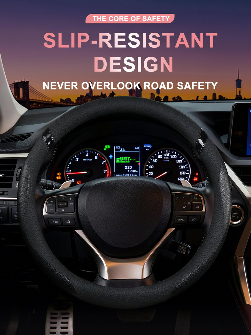 Steering Wheel Cover Customized Fit for Lexus RX270 RX330 RX350 RX400h ES200 ES300h NX200 NX300 NX350h UX200 UX260h UX300h GS300 GX350 IS300 IS350 IS200t CT200t (Black) Black