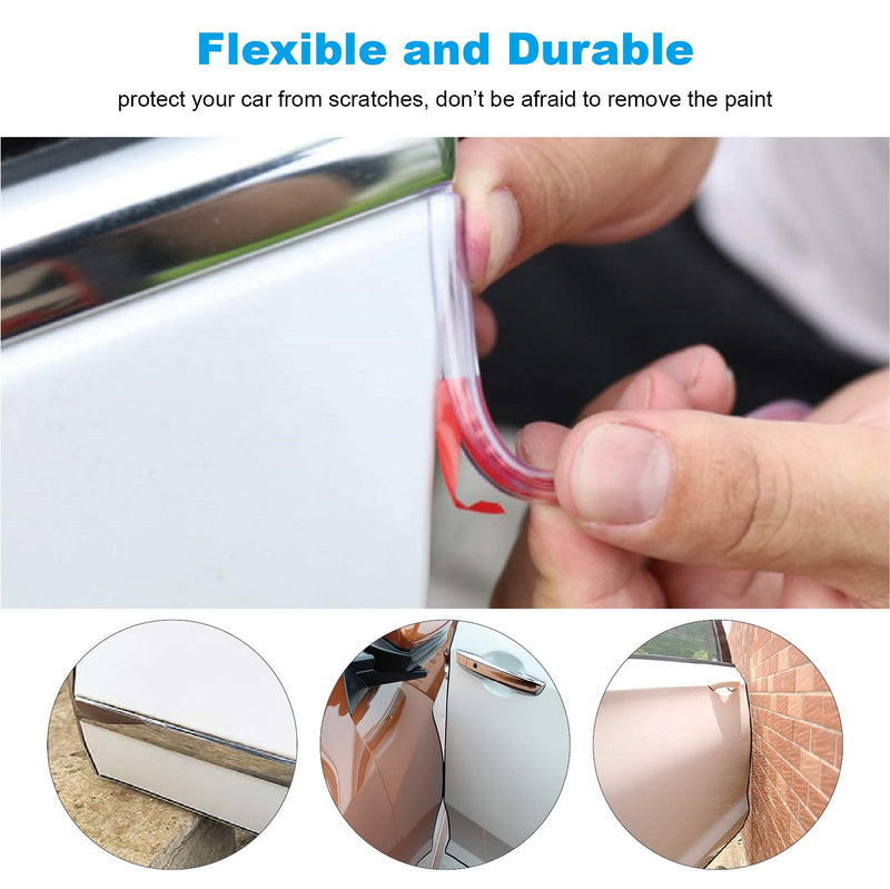 Car Door Edge Guards Clear, 32Ft Rubber Seal Protector U Shape Edge Trim Car Door Edge Protection Fit for Most Car 32Ft(Clear)