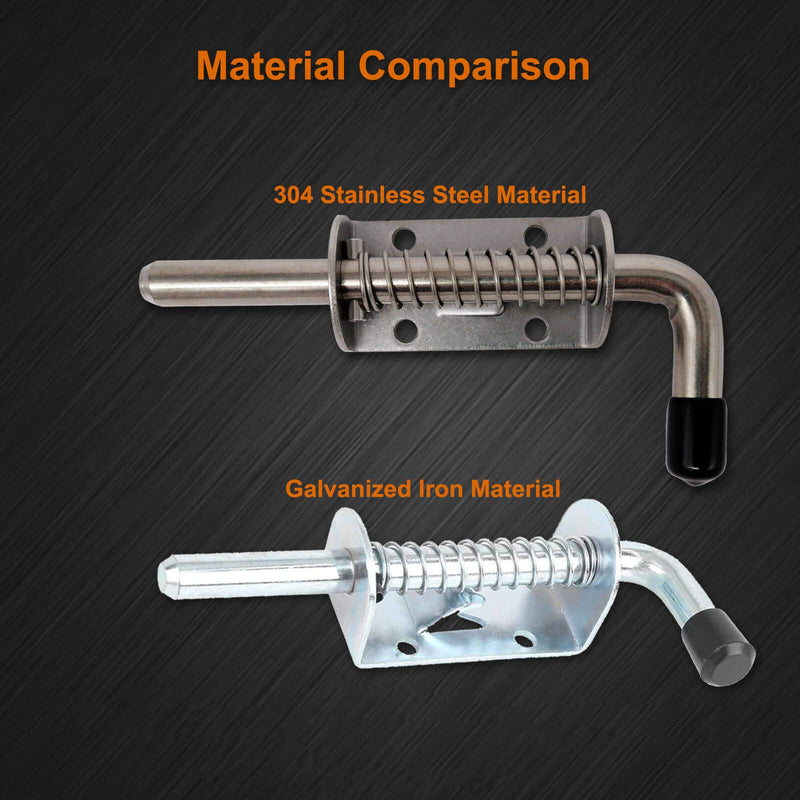 6 Pack 304 Steel 5 Inch（128MM） Spring Pin Latch Lock Pin Suitable for Doors，Utility Trailer Gate，Cabinets and etc.
